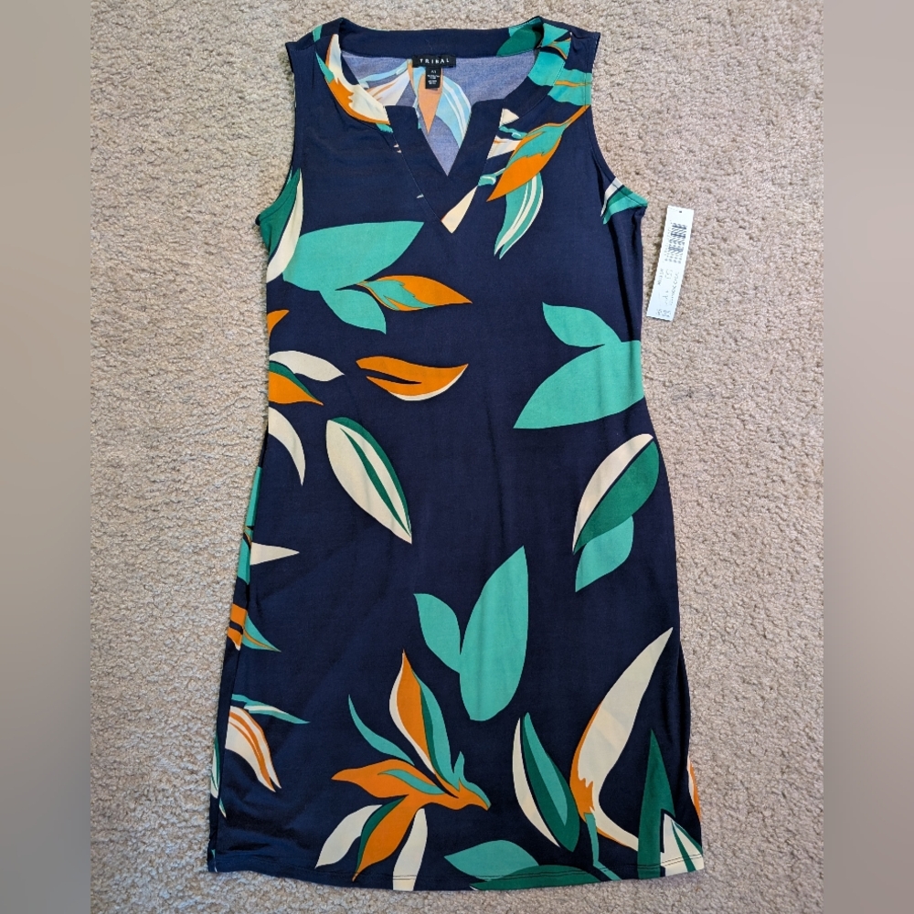 NWT Dress With Floral Botanical Print By Tribal